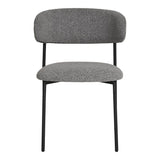 Mira Eetkamerstoel - Set van 2 | Grijze Bouclé & Zwarte Poten