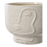 Beige keramieken bloempot ø15x12 cm |