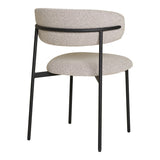 Mira Eetkamerstoel - Set van 2 | Zandkleurige Bouclé & Zwarte Poten