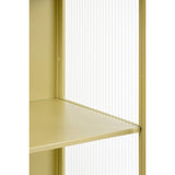 Clifton Opbergkast – Beige, Stijlvol design met geribbeld glas