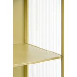 Clifton Opbergkast – Beige, Stijlvol design met geribbeld glas