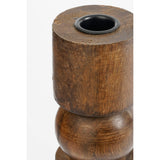 Philo kandelaar mangohout bruin 30 cm – stijlvolle dinerkaars houder