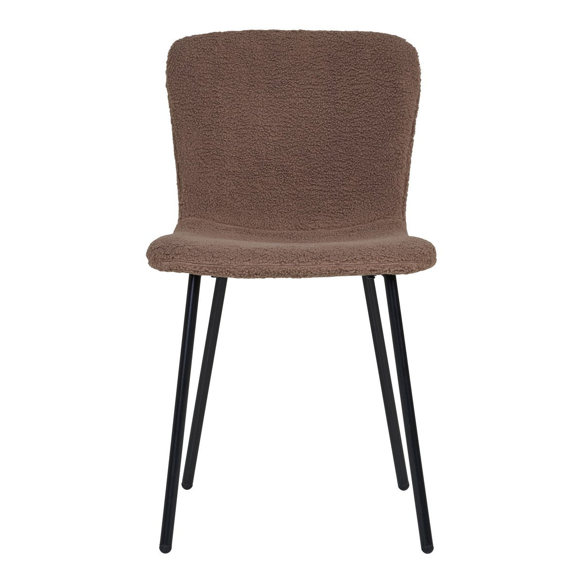 Halden Eetkamerstoel - Bruin Bouclé - Set van 2