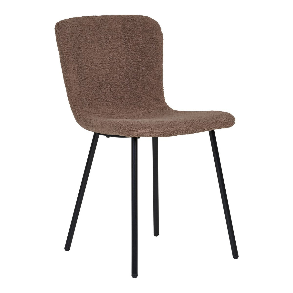 Halden Eetkamerstoel - Bruin Bouclé - Set van 2
