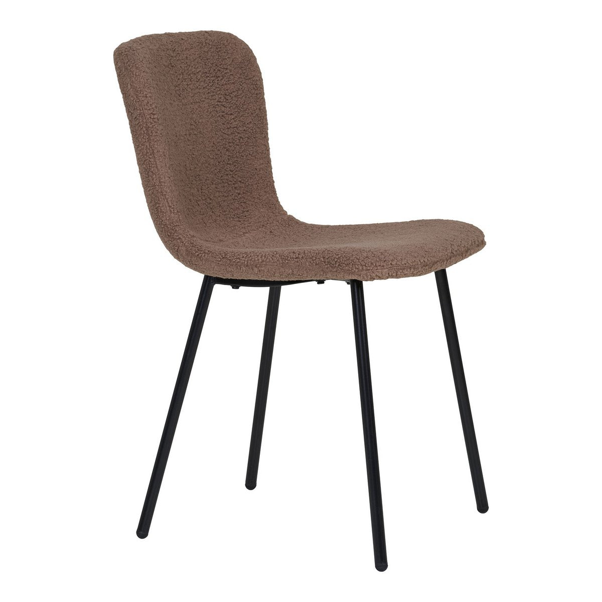 Halden Eetkamerstoel - Bruin Bouclé - Set van 2