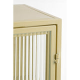 Clifton Opbergkast – Beige, Stijlvol design met geribbeld glas