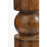 Philo kandelaar mangohout bruin 30 cm – stijlvolle dinerkaars houder