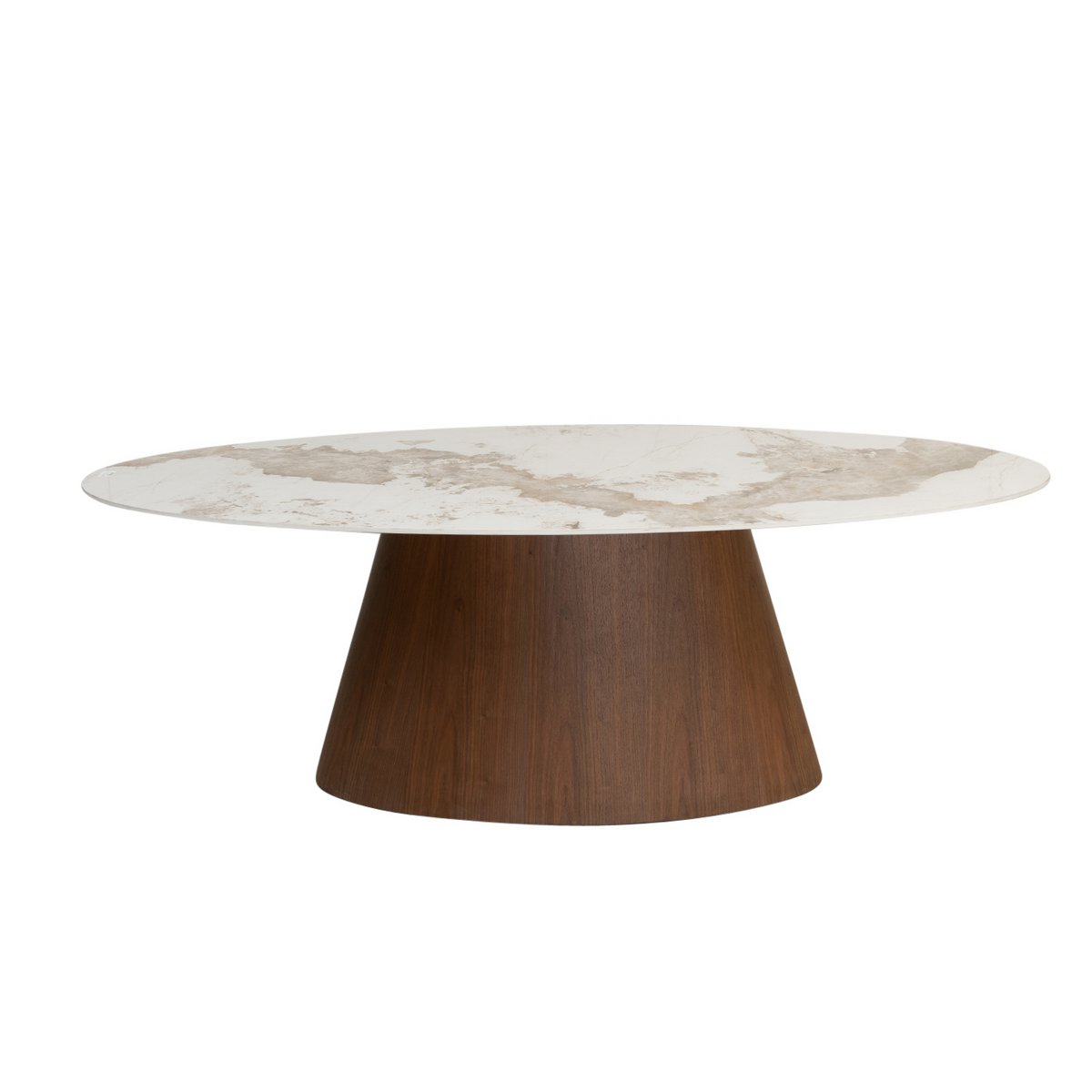 Eettafel Ellipse – keramisch marmer 220x110 cm