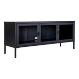 Brisbane TV-meubel – Staal & Glas – Zwart – 130x40x55 cm