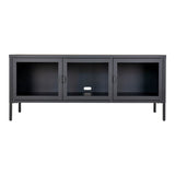 Brisbane TV-meubel – Staal & Glas – Zwart – 130x40x55 cm