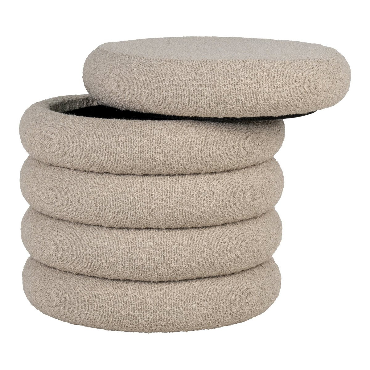 Brooklyn Poef - Beige Boucle - Ø44x44 cm