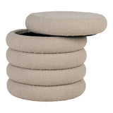Brooklyn Poef - Beige Boucle - Ø44x44 cm