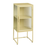 Clifton Opbergkast – Beige, Stijlvol design met geribbeld glas