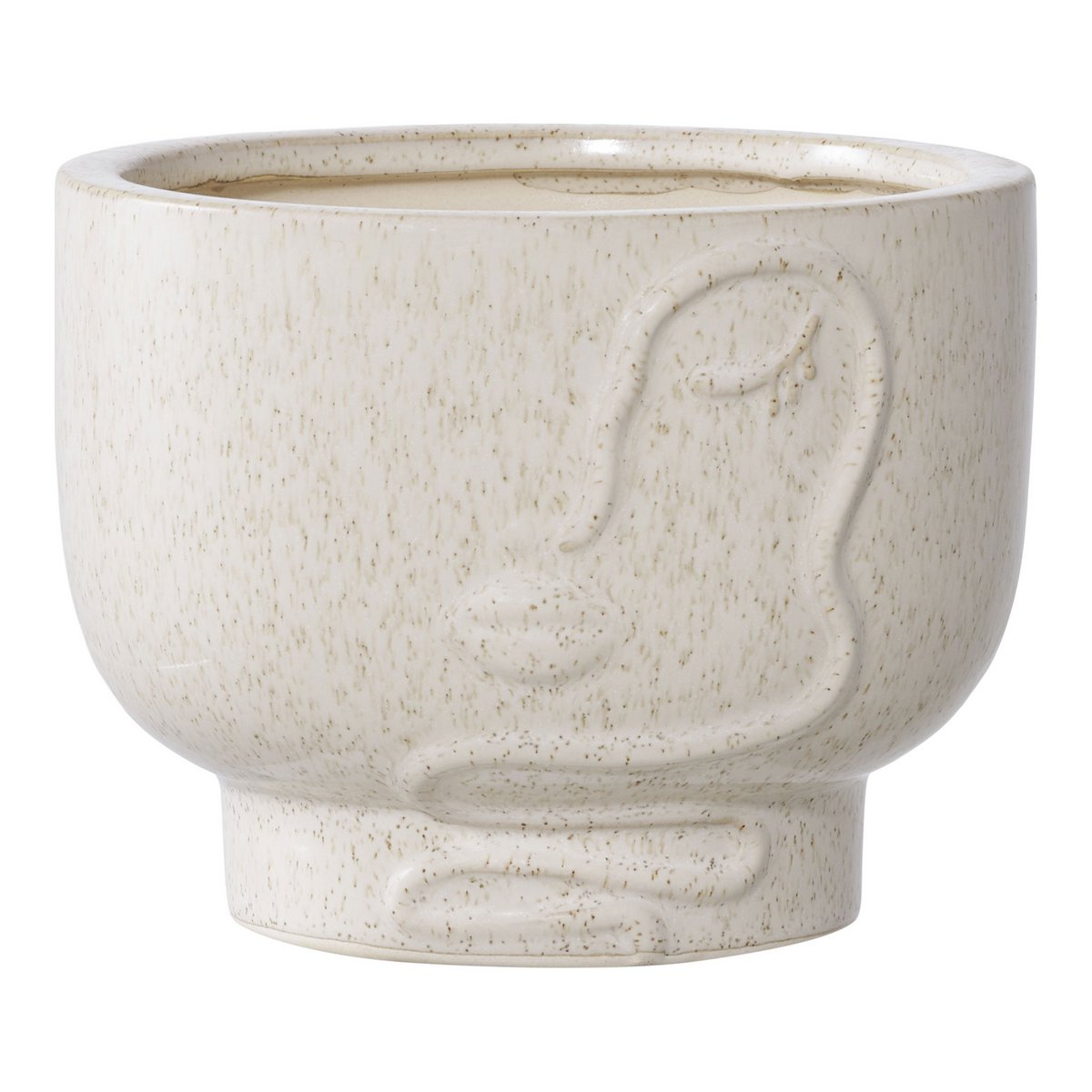 Beige keramieken bloempot ø15x12 cm |