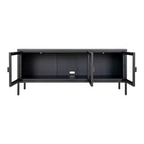 Brisbane TV-meubel – Staal & Glas – Zwart – 130x40x55 cm